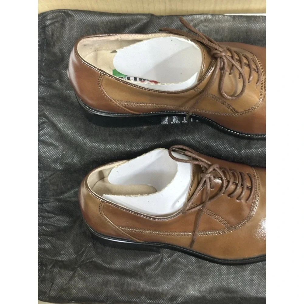 Climate-X Men's Cap Toe Brown Leather Dress Shoe New‎ In Box Size 7.5 MSRP 399